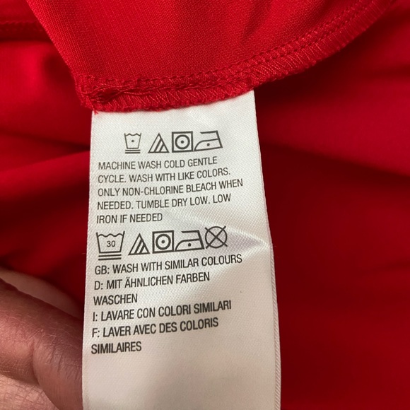 NWOT, H by Halston Red VNeck Assymetrical Hemline Midi Dress Women’s Size XS - Picture 9 of 14